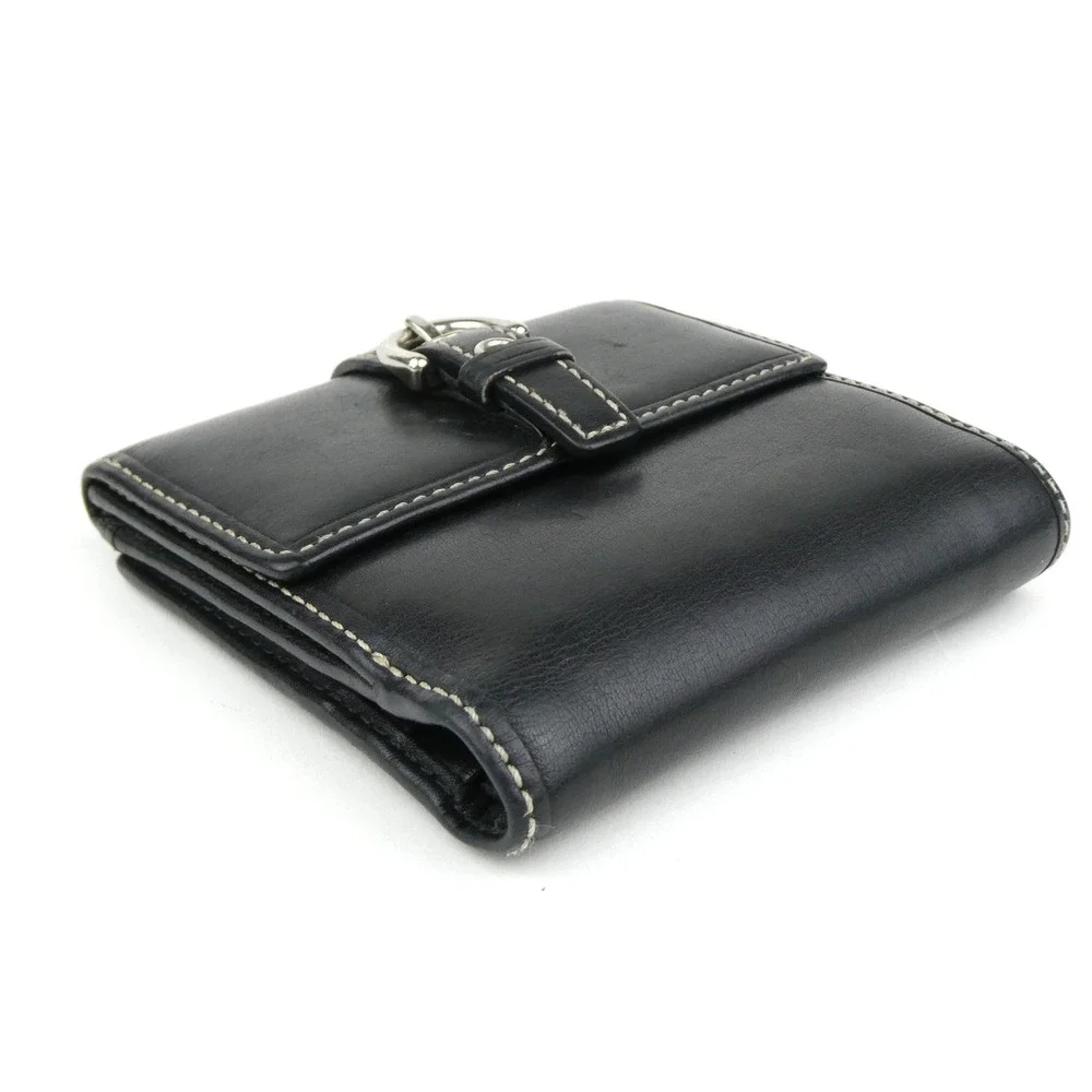 Coach Black Leather Soho Buckle Small Bifold Wallet